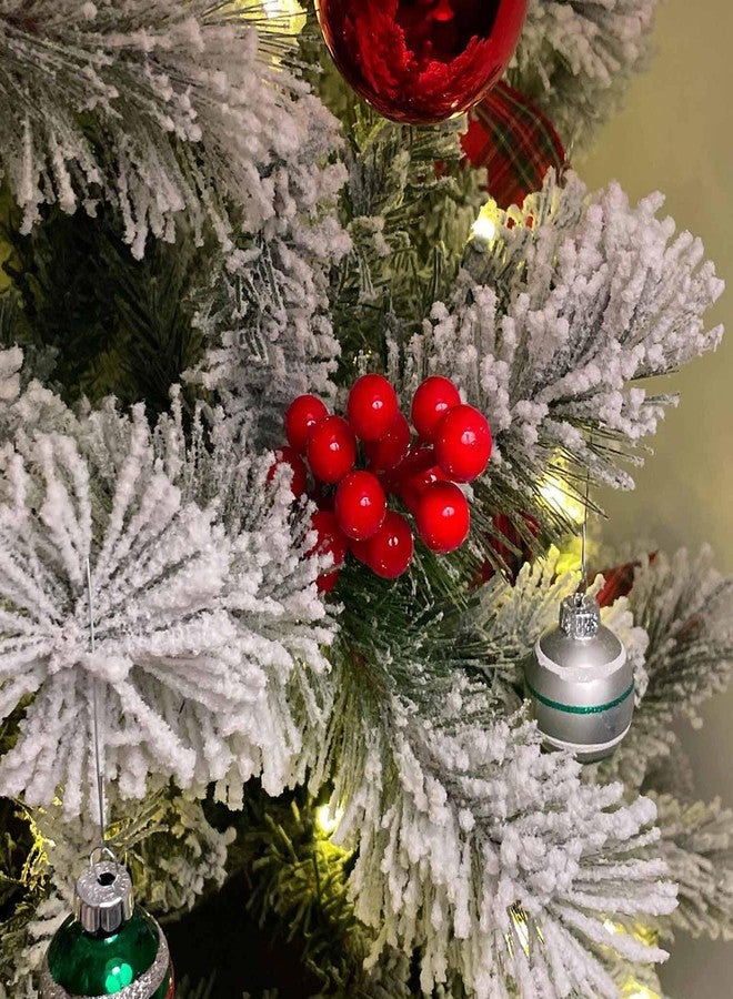UWIOFF 20 Pcs Red Berry Stems, 8.3" Holly Christmas Berries Stems for Christmas Tree Picks Decorations Crafts Holiday and Home Decor - Image 2